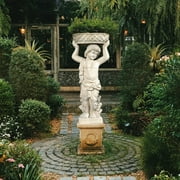 Design Toscano Young Bacchus with Basket Planter Garden Statue: Bacchus Left