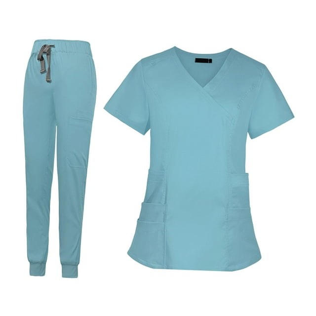 lionlar Nurse Work Clothing Nursing Uniform Top and Pants Scrub Quick Drying M