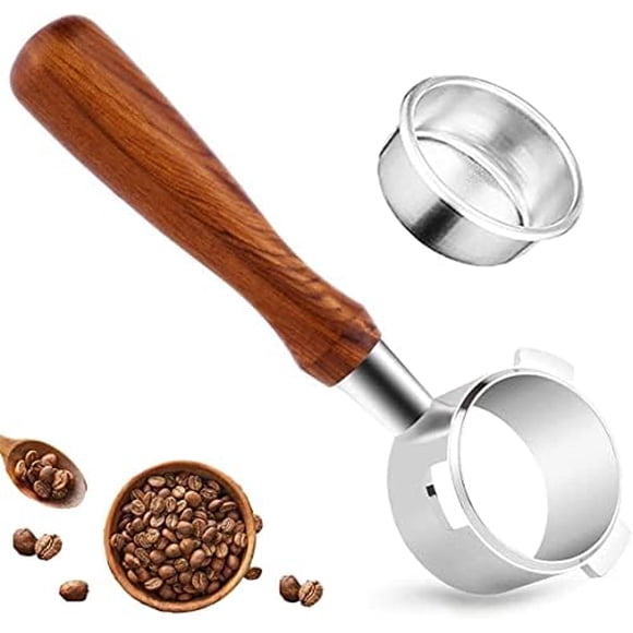 Porte-filtre Sans Fond 54mm, Compatible avec Breville Barista Bes 870/878/880 Pcs de Rechange Porte-Filtre Sans Fond (Marron)