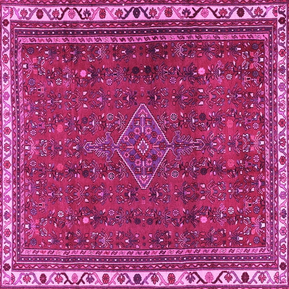 Ahgly Company Indoor Square Persian Pink Traditional Area Rugs, 3' Square