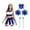Blue A, variant on TiaoBug Women Cheerleading Costume Musical Cheer Leader Uniform with Striped Socks Bow Hair Pom Poms Red A S