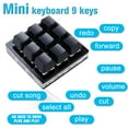 thumbnail image 3 of ZOUBAOQ 9-key Black Keypad Copy and Paste Custom Shortcut Keys Mechanical L0L2, 3 of 8