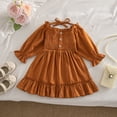 thumbnail image 2 of Mnyotv Spring Fall Clothes Long Sleeve Dress for Girls Sweet Birthday Outfits Toddlers Casual Flowy Dress Size 12-18Months, 2 of 5