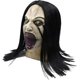thumbnail image 2 of Horror Crying Woman Mask with Wigs, Latex Creepy Scary Evil Female Ghost Devil Full Head Mask Halloween Cosplay Props, 2 of 5