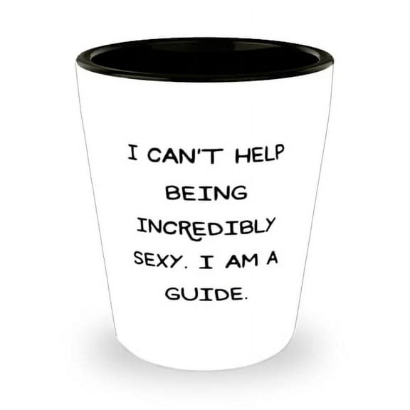 Guide For Colleagues, I can't Help Being Incredibly Sexy. I am a Guide, Reusable Guide Shot Glass, Ceramic Cup From Friends