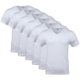 thumbnail image 1 of Camiseta Gildan con cuello en V para hombre G1103 blanca talla M (paquete de 6), 1 of 7