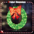 thumbnail image 3 of Gymax 48 Inch Pre-Lit Christmas Wreath w/ 200 LED Lights Red Bow Hanging Hooks, 3 of 10
