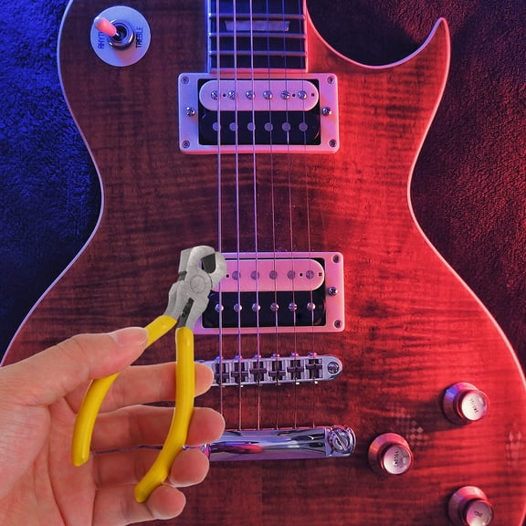 BESTYASH Yellow Guitar String Cutter and Wire Puller Stainless Steel Luthier Tool for Guitar Repair