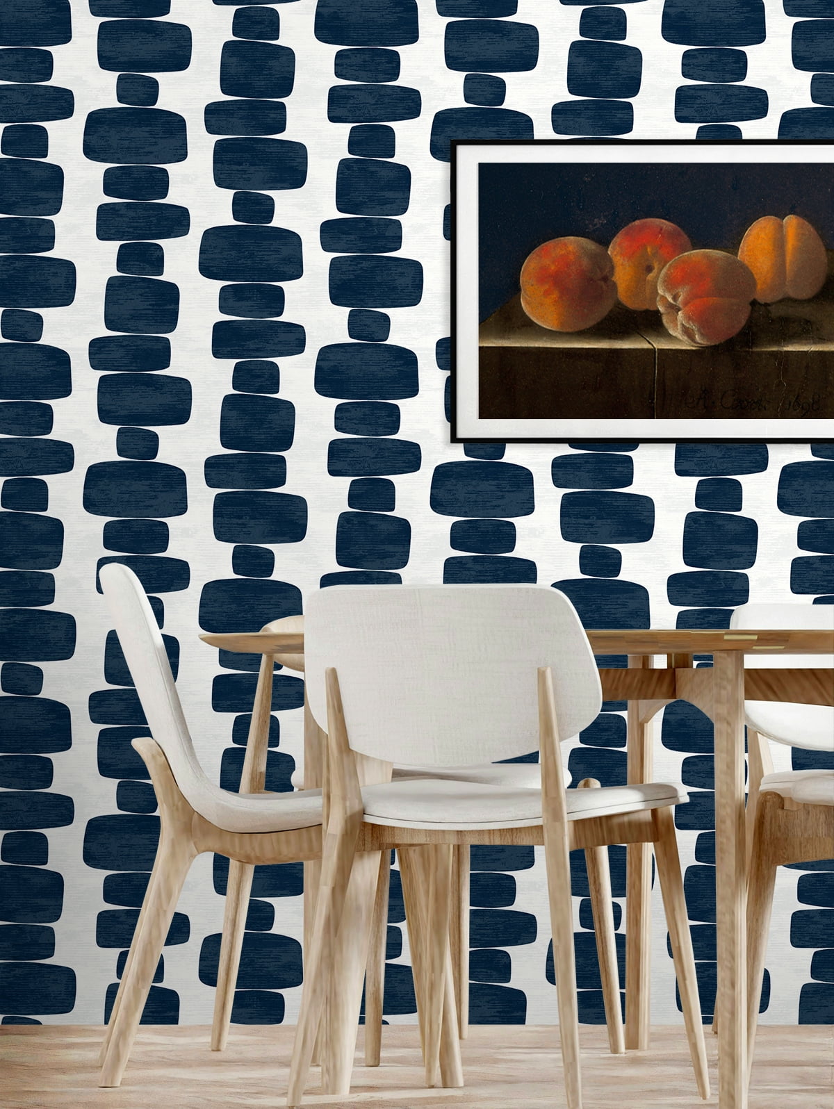 Stacy Garcia Home Blue Stripe Block Geometric Peel and Stick Wallpaper - 20.5 in. W. x 18 ft. L. Roll