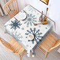 thumbnail image 2 of Blue Christmas Snowflake Pattern Square Tablecloth,Waterproof Square Table Cover,Wipeable Spillproof Washable Table Cover for Home Kitchen Party Decor 42"X42"(107x107cm), 2 of 6