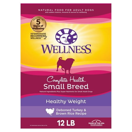 UPC: 0076344891192 | Wellness Complete Health Natural Dry Small Breed Healthy Weight Dog Food Turkey & Rice 12-Pound Bag