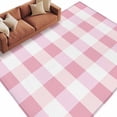 thumbnail image 2 of Pink Plaid Area Rug 5x8 FT, Non Slip Bedroom Throw Carpet, Spring Farmhouse Buffalo Checkered Washable Soft Floor Carpet Non-Shedding Rug for Living Room Nursery Dorm Office, 2 of 9
