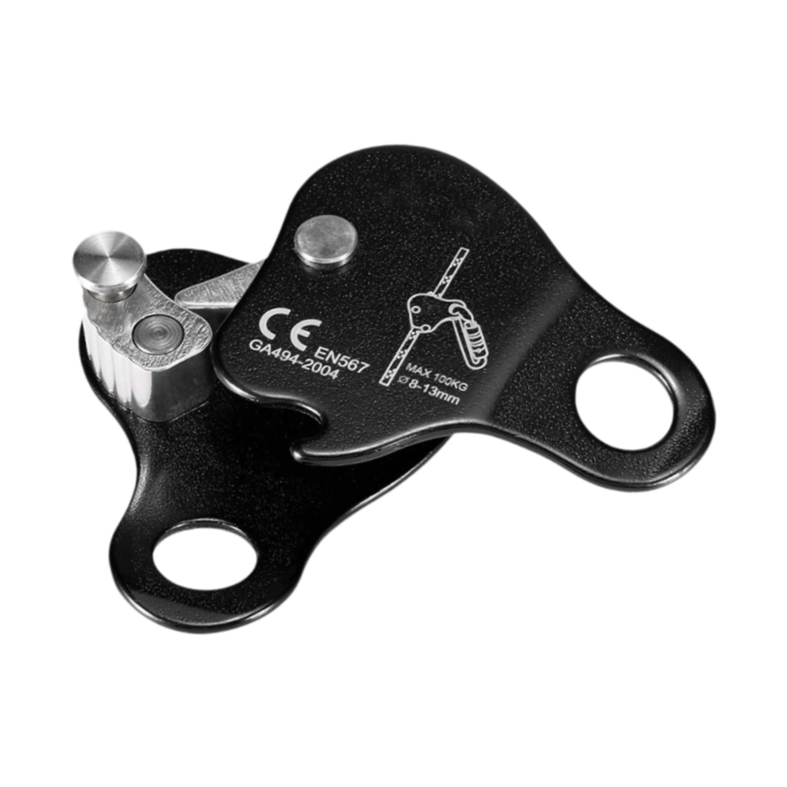koolsoo Climbing Rope Grab Falling Arrester Belay Rope Equipment Protection Adjuster for Outdoor Rappelling Expedition Mountaineering Black