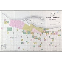 24"x36" Gallery Poster, Map of Port Angeles vicinty washington state 1891