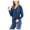 Dark Blue, variant on HAiming Women's Long Sleeve V Neck Shirts Trendy Solid Color Pullover Hoodies Tops Fall Winter Loose Casual Blouse