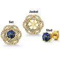 thumbnail image 5 of Gem Stone King 18K Yellow Gold Plated Silver Stud Earrings with Jackets Mystic Topaz and Moissanite (2.72 Cttw), 5 of 6
