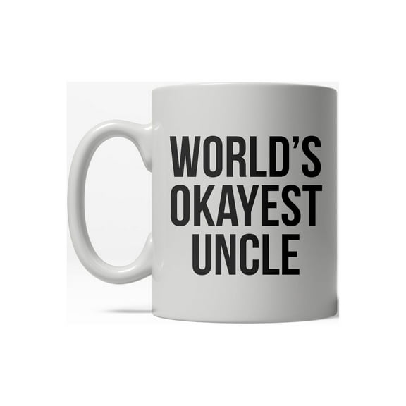 Worlds Okayest Uncle Funny Family Member Ceramic Coffee Drinking Mug 11oz Cup