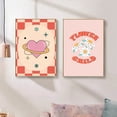 thumbnail image 4 of Groovy-conjunto de imágenes de galería de arte de pared Retro para habitación de niños, póster Hippie, Impresión de arcoíris, flor de dibujos animados, pintura en lienzo linda, decoración del hogar, 4 of 4