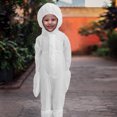thumbnail image 4 of EeaseMX Ropa de protección desechable, tela no tejida, transpirable, disfraz de una pieza para niños, para uso en interiores y exteriores, talla S (blanco, con guantes y cubrezapatos)., 4 of 7