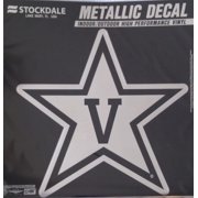 Vanderbilt Commodores 12" Large Silver Metallic Vinyl Auto Decal University of