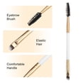 thumbnail image 3 of Unique Bargains 1pcs Soft Double Sided Eyebrow Brush Angled Eye Brow Brush Eyelash Extension Brush Gold Tone White, 3 of 6