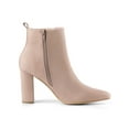thumbnail image 6 of BLISSFUL STEP Women's Zipper Block Heels Ankle Boots Dust Pink 5.5, 6 of 8