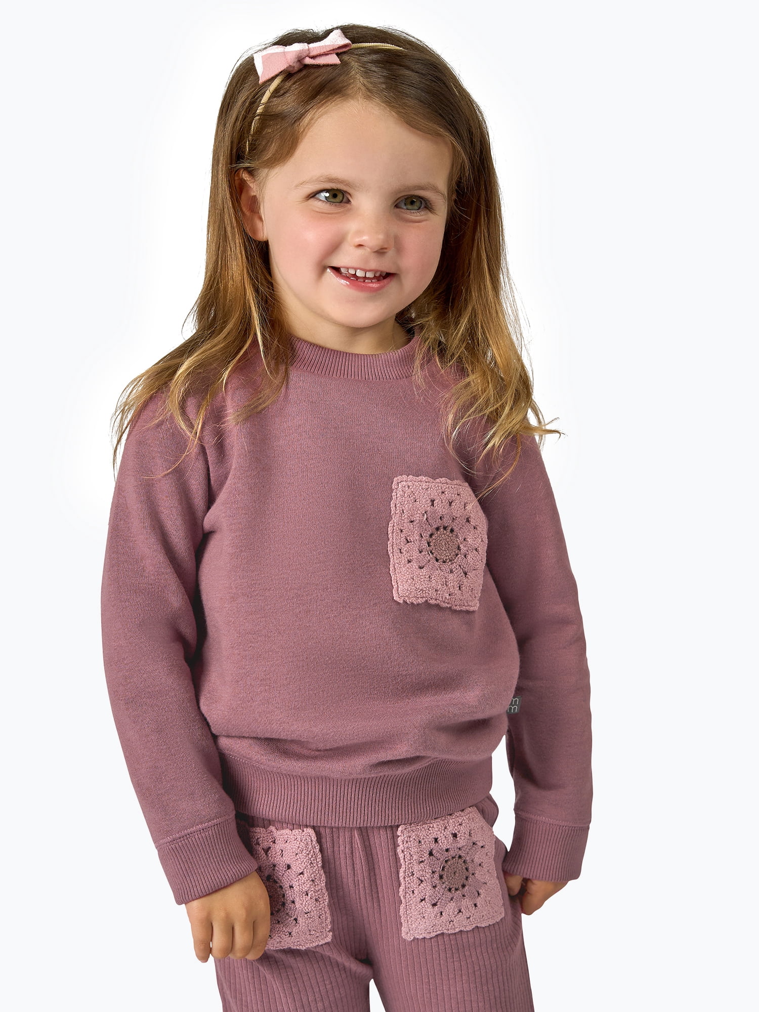 Modern Moments by Gerber Toddler Girl Sweatshirt with Flare Leg Pan Outfit Set, Sizes 12M-5T