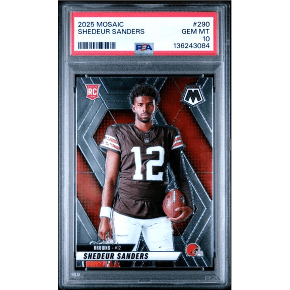 Graded 2025 Panini Mosaic Shedeur Sanders #290 Rookie RC Football Card PSA 10 Gem Mint