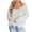 White, variant on Utoimkio Off Shoulder Tops for Women Long Sleeve Knit Sweaters V Neck Pullover Sweaters Outwear Jumper Tops