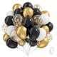 thumbnail image 1 of Set de decoración para fiestas con globos negros y dorados, cinta de confeti, 1 of 7