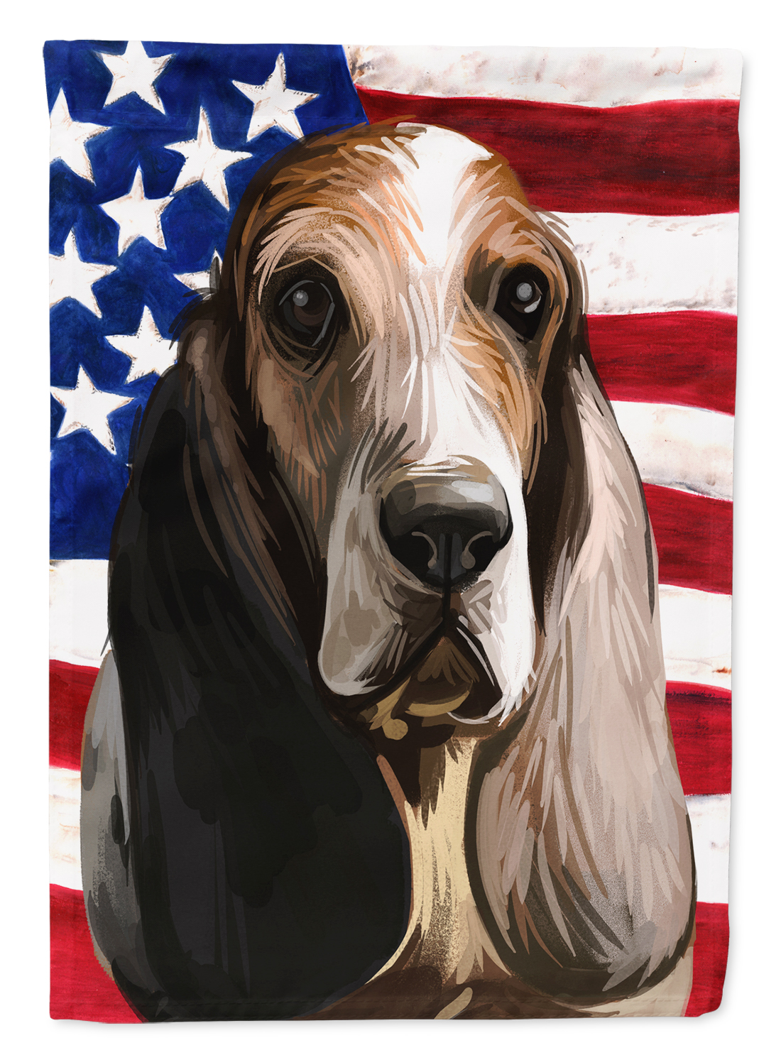 Southern Hound Dog American Flag Garden Flag