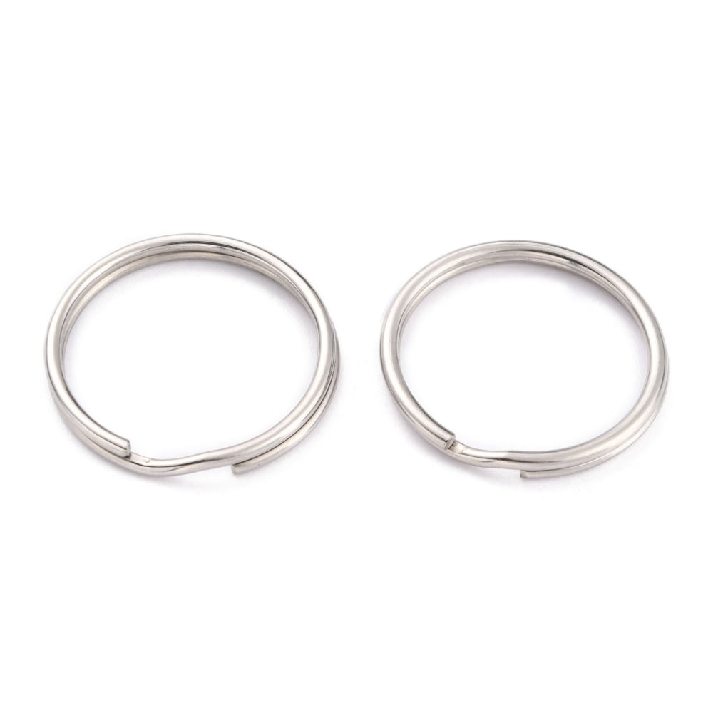 304 Stainless Steel Split Key Rings Keychain Clasp Findings Stainless Steel color 25x2.5mm Inner Diameter: 22mm