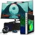 thumbnail image 1 of Restored HP Gaming PC Desktop Computer – AMD Pro A10-9700,RX 550 Graphics,16GB RAM,256GB SSD,Dual 32 Inch Curved Monitor,RGB Keyboard with AI Copilot,Mouse,WiFi,RGB Headphone,Windows 11 (Refurbished), 1 of 9