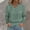 Green, variant on Oplxuo Women's Eyelet Embroidery Fashion Tees, Long Sleeve Ruched V-Neck Casual Shirts Ruffle Hem Breathable Blouses