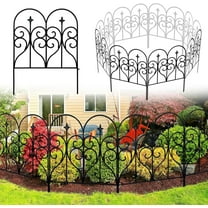 Decorative Garden Fence 32 in (H) x 10 ft (L) Outdoor Rustproof Metal Dog Pet Fence Animal Barrier, Garden Fencing Panel Border for Yard Patio Flower Bed
