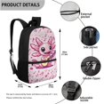 thumbnail image 3 of Jeiento Axolotl School Bags for Girls 7-10 10-12 Kids Backpack Set with Lunch Box Pencil Case Music Note Elementary School Back Pack Preschool Kindergarten Bookbag Travel Daypack Black, Pink, 3 of 7