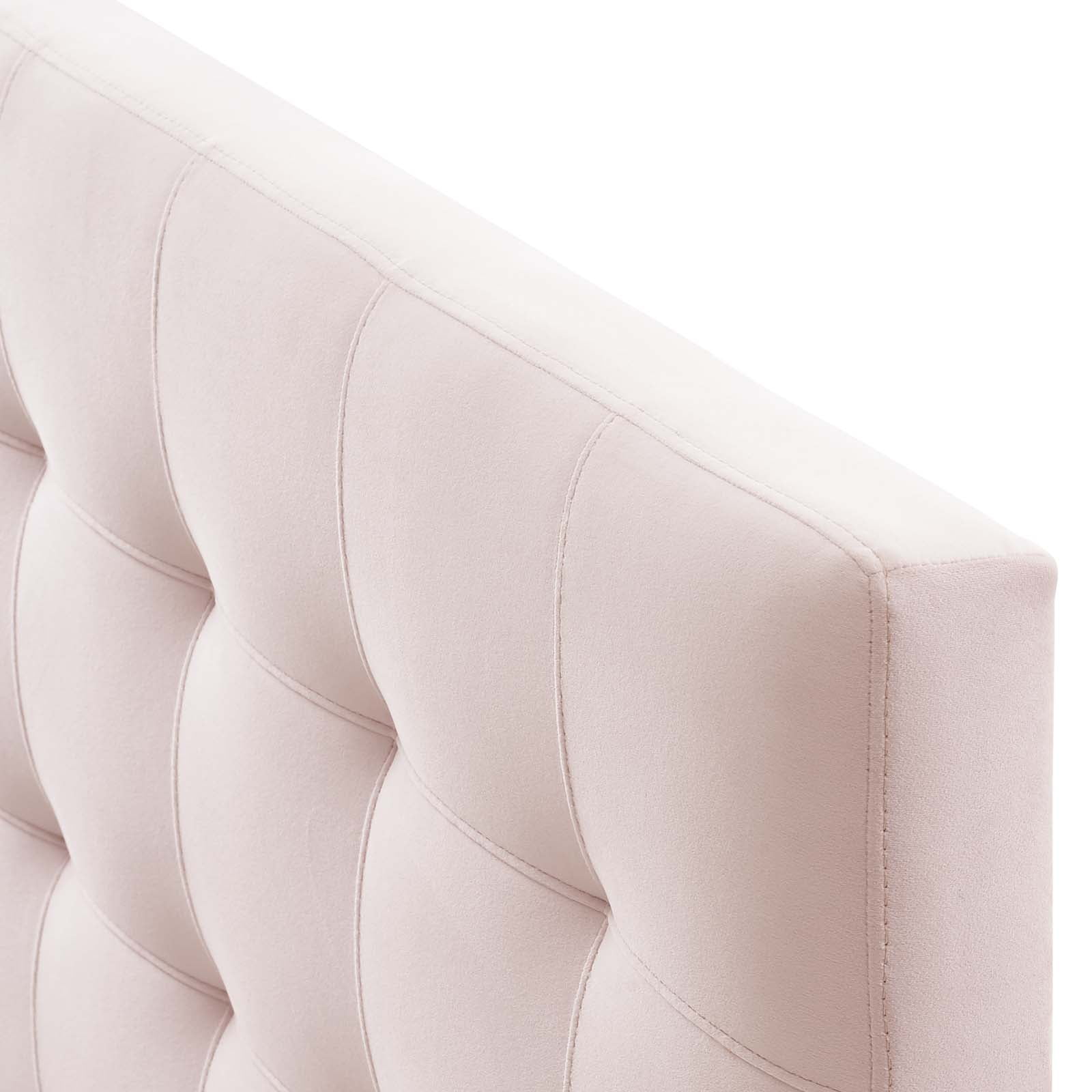 Contemporary Modern Urban Designer Bedroom Queen Size Tufted Headboard, Velvet Fabric, Pink