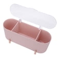 thumbnail image 1 of Bastoncillos de Algodón Organizador de Almacenamiento 3 Rejillas Dispensador Resistente Al Polvo Escritorio Lápiz Puffs labial Cano Salón de Unas Esponjas de Belleza, 1 of 7