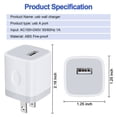 thumbnail image 3 of USB Wall Charger Block,USB Charger Adapter,AILKIN 5V/1A/4Pack Wall Charger Block Fast Charging Station Power Base Charger Block Plug Brick for iPhone Wall Charger, 3 of 6