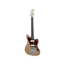 Monoprice Offset OS40 DLX Plus Alder Electric Guitar with Gig Bag - Natural, Alder Body, Soapbar Pickups, Maple Neck - Indio Series