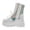 White, variant on Womens Halloween Platform Combat Boots Lug Sole Lace-up Side Zipper Ankle Boots for Festival Cosplay Night Club Event Outfits