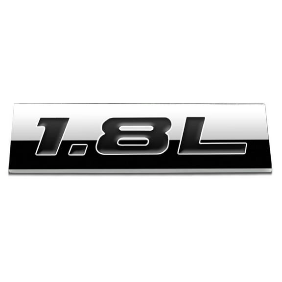 DNA Motoring EM-AS-18L-BK METAL EMBLEM CAR BUMPER TRUNK FENDER DECAL LOGO BADGE CHROME BLACK 1.8L 1.8 L