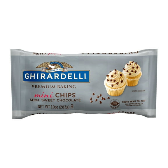 Pack Of 3 Ghirardelli Premium Baking Mini Semi-Sweet Chocolate Chips, 10 oz (Package May Vary)