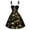 DT-Yellow, variant on DailyTrove Women's Gold Star Trail Print Fit & Flare Dress, Sleeveless, Evening Party & Date Night Outfit, Shimmery Polyester Blend