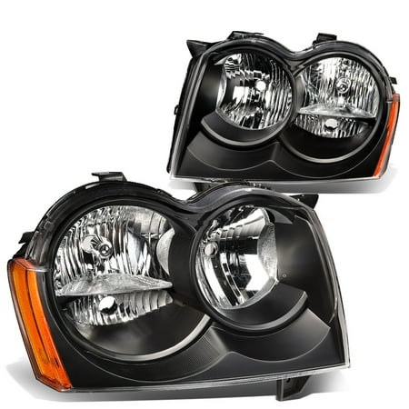 For 2005 To 2007 Jeep Grand Cherokee Headlight Black Housing Amber For 2005 To 2007 Jeep Grand Cherokee Headlight Black Housing Amber Corner Headlamp 06 Wk Left Right