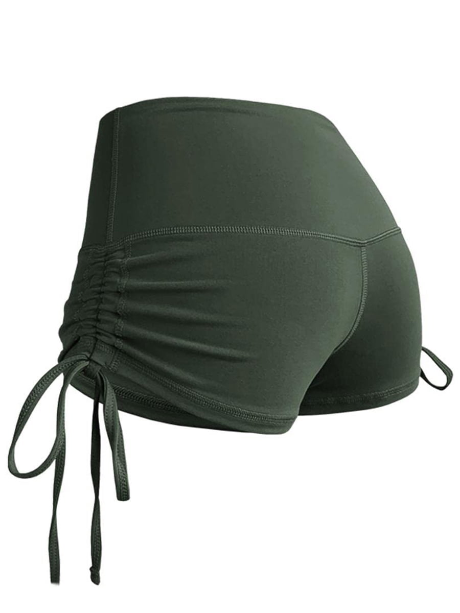 SEARIPE Womens Adjustable Side Tie Butt Lifting Yoga Shorts Tummy