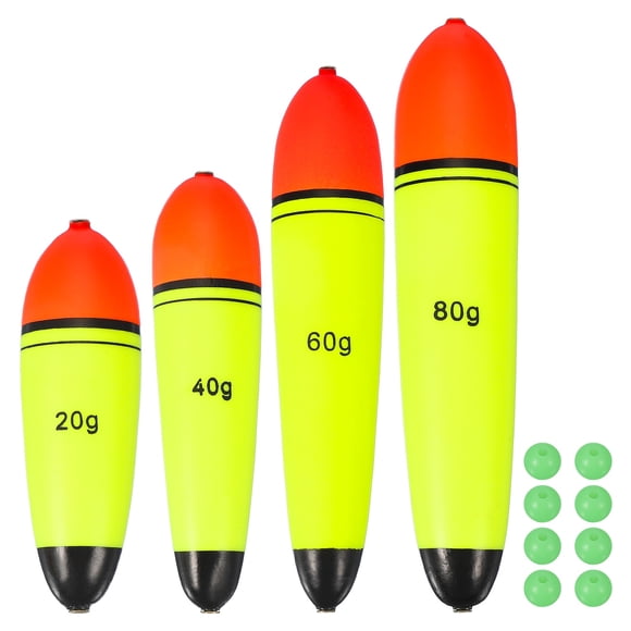 Uxcell Fishing Slip Bobbers, EVA Foam Bobbers Slip Floats with Fish Beads 0.7/1.4/2.1/2.8 oz