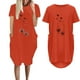 thumbnail image 2 of Vestido suelto de manga corta informal con estampado floral de moda de verano para mujer con bolsillo y cuello redondo Pompotops ghjkhdj12004, 2 of 5