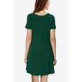 thumbnail image 2 of Women's Short Sleeve V-Neck Knee Length Dress 95% Rayon 5% Spandex Fabric Soft Stretchy Comfortable Easy Care Everyday, 2 of 4