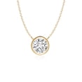 thumbnail image 1 of Angara Collier Diamant Naturel - Collier Solitaire Diamant Rond avec Lunette en Or Jaune 14K pour Femmes, 1 of 10